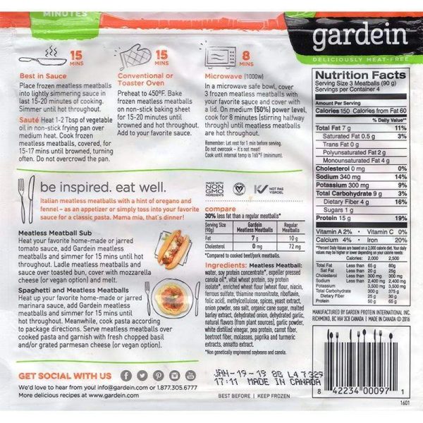 Gardein - Classic Meatless Meatballs, 12.7oz Discount