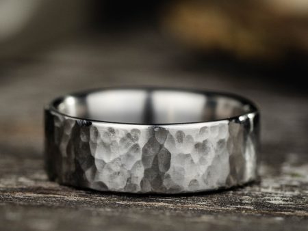 The Arche | 8mm Men s Hammered Titanium Wedding Band Supply