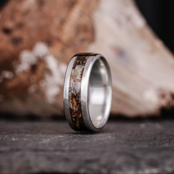 The Megalodon | Men s Silver Wedding Band with Megalodon Tooth Fashion