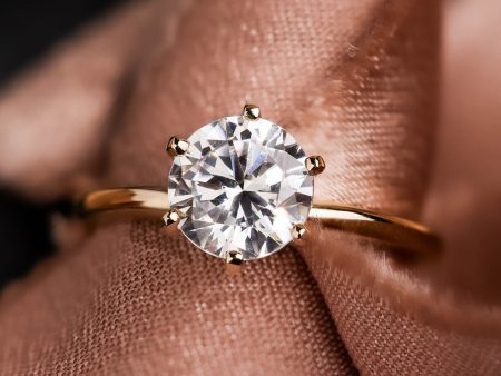 The Harper - Classic Solitaire Round Diamond Engagement Ring For Cheap