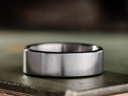 The Olympian | 8mm Men s Polished Titanium Wedding Band Hot on Sale