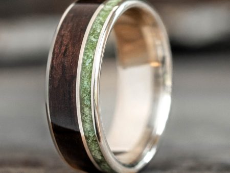 The Sage in Gold | Men s Gold Wedding Band with Rosewood & Imperial Diopside Online now