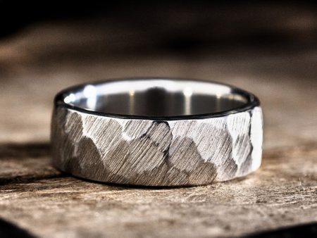 The Apollo | Men s Hammered Silver Wedding Band Sale