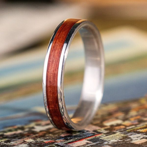 The Ancient One | Women s Sterling Silver Ring with Juniper Wood Discount