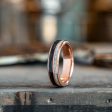 (In-Stock) The Gent s Weekend | Men s 10k Rose Gold Whiskey Barrel Wood & Elk Antler Wedding Band - Size 10.5 | 6mm Wide Online now