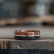 (In-Stock) The World War I Men s Rifle Stock Wood Wedding Band with WWI Uniform & Sterling Silver Inlay- Size 7 | 7 Wide Cheap