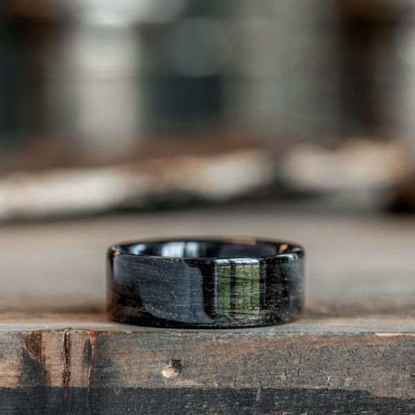 (In-Stock) Custom Solid Whiskey Barrel Wood Wedding Band  - Size 10 | 9mm Wide Online Hot Sale