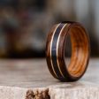 (In-Stock) Men s M1 Garand Wood Ring with Natural Whiskey Barrel, Scottish National Tartan & Dual Brass Inlays - Size 5.25 | 7mm Wide For Cheap