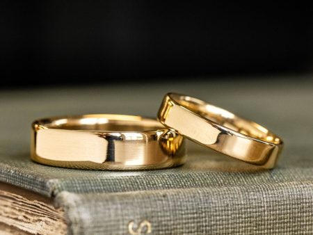 The Architect & Ella - His and Hers Matching Solid Gold Wedding Ring Set Fashion