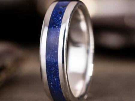 The Atlas | Men s Silver Lapis Lazuli Wedding Band Hot on Sale