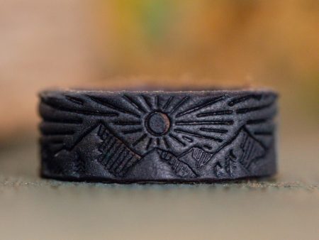 Mountains Leather Ring | Stone Blue Online Sale