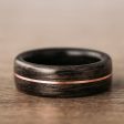 (In-Stock) The Whiskey Neat | Women s Whiskey Barrel Wood Wedding Band with 14k Rose Gold Inlay - Size 7.25 | 7mm Wide Online Sale