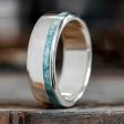 The Odyssey in Silver | Men s Silver Turquoise Wedding Band For Discount