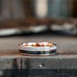 (In-Stock) The Gent s Weekend | Men s 10k Rose Gold Whiskey Barrel Wood & Elk Antler Wedding Band - Size 10.5 | 6mm Wide Online now