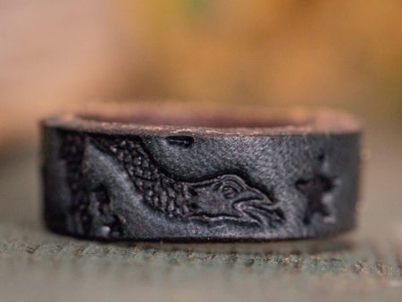 Join, or Die  Leather Ring | Stone Blue For Sale