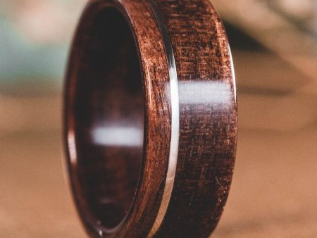 The Armory | Men s M1 Garand Rifle Stock Wood Wedding Band with Offset Metal Inlay Hot on Sale