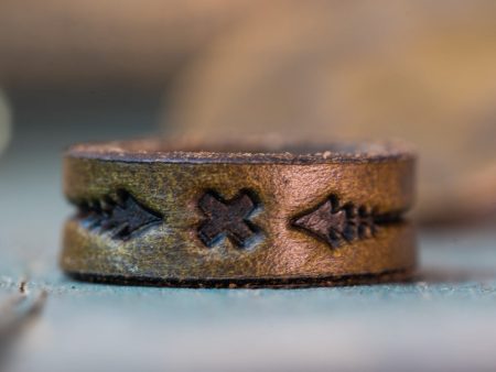 Arrows Leather Ring | Dark Olive Cheap