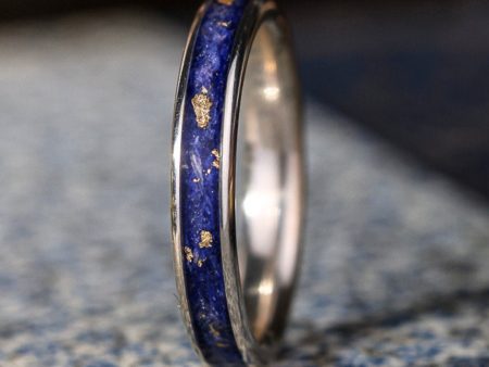 The Starry Night | Women s Sterling Silver Ring with Flowers and Gold Flakes Fashion