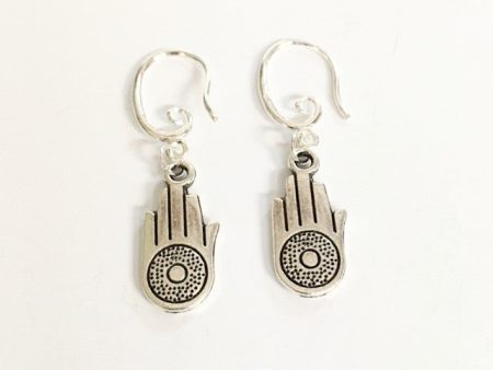 Earrings hand shaped hand therapy jewelry  Hands with circle center on Sale