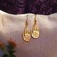 Earrrings hand shaped  hand shaped jewelry gold hands with center flower Hot on Sale