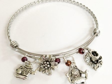 Charm bracelet; Tea is joy theme  make time for tea! Hot on Sale