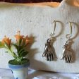 Earrings hand shaped hand therapy jewelry  silver palm up palm down Online Sale