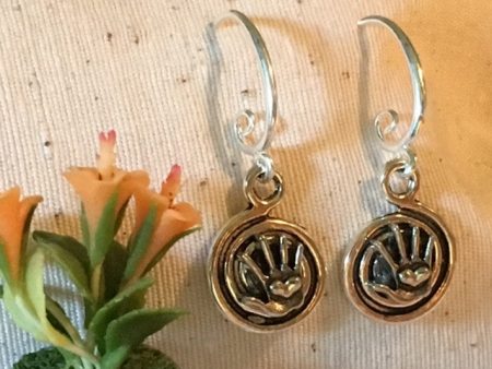 Earrings hand shaped hand therapy jewelry   hand & heart spiral two dimensional Hot on Sale