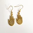 Earrrings hand shaped  hand shaped jewelry gold hands with center flower Hot on Sale