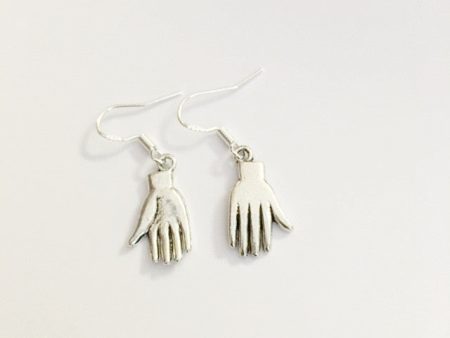 Earrings hand shaped hand therapy jewelry  silver palm up palm down Online Sale