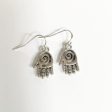 Earrings Hand Shaped hand therapy jewelry  Silver Healing swirl Fashion