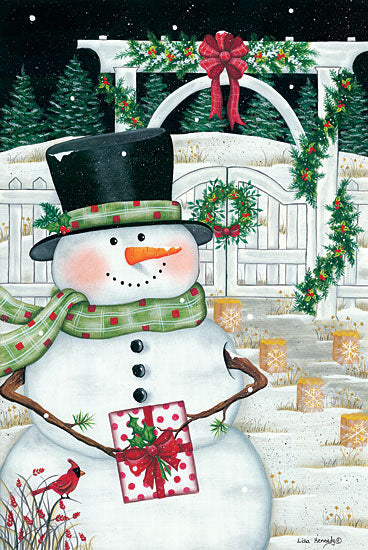 KEN1147 - Trellis & Snowman - 12x18 Online Hot Sale