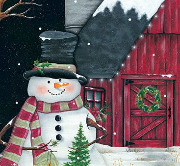 KEN1149 - Barn & Snowman - 12x18 Online Sale