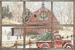 CIN2671 - Christmas Barn View - 18x12 Online Sale