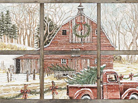 CIN2671 - Christmas Barn View - 18x12 Online Sale