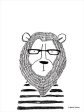 RN217 - Lion in Glasses - 12x16 on Sale