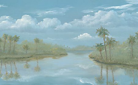 JAN262 - Palm Trees Reflection - 18x9 on Sale